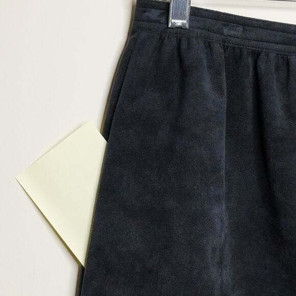 VTG Ultrasuede Black Skirt Midi Union Made Pockets 14 - Picture 2 of 7